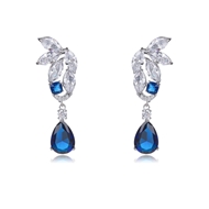 Picture of Pretty Cubic Zirconia Platinum Plated Dangle Earrings