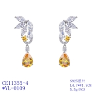 Picture of New Season Yellow Big Dangle Earrings with SGS/ISO Certification