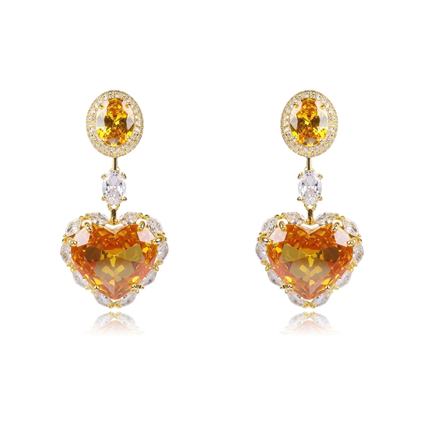 Picture of Fancy Big Yellow Dangle Earrings