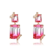 Picture of Bulk Gold Plated Pink Dangle Earrings Exclusive Online