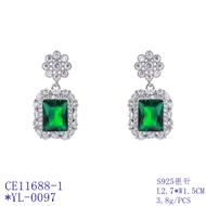 Picture of Inexpensive Platinum Plated Cubic Zirconia Dangle Earrings from Reliable Manufacturer