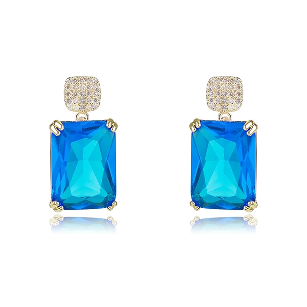 Picture of Distinctive Blue Gold Plated Dangle Earrings with Low MOQ