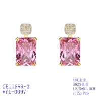 Picture of Luxury Pink Dangle Earrings with No-Risk Refund