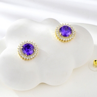 Show details for Unique Cubic Zirconia Gold Plated Stud Earrings Show details for Unique Cubic Zirconia Gold Plated Stud Earrings