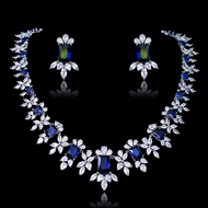 Show details for Famous Big Platinum Plated 2 Piece Jewelry Set Show details for Famous Big Platinum Plated 2 Piece Jewelry Set
