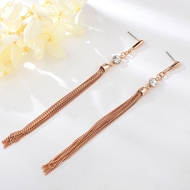 Show details for Fashion Artificial Crystal Rose Gold Plated Dangle Earrings Show details for Fashion Artificial Crystal Rose Gold Plated Dangle Earrings