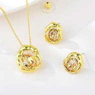 Picture of Zinc Alloy Artificial Crystal 2 Piece Jewelry Set From Reliable Factory