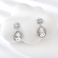 Show details for Delicate Swarovski Element White Dangle Earrings Show details for Delicate Swarovski Element White Dangle Earrings