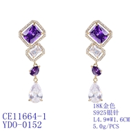 Picture of Hot Selling Purple Big Dangle Earrings from Top Designer