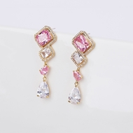 Picture of Stylish Big Pink Dangle Earrings