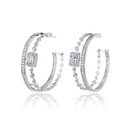 Picture of Fashionable Big Platinum Plated Dangle Earrings