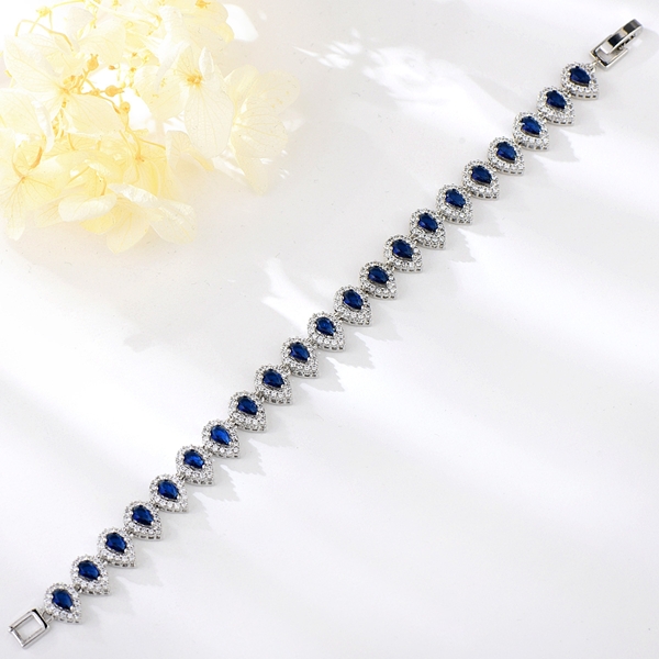 Picture of Nice Cubic Zirconia Platinum Plated Fashion Bracelet