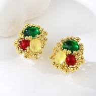 Show details for Dubai Gold Plated Big Stud Earrings in Exclusive Design Show details for Dubai Gold Plated Big Stud Earrings in Exclusive Design