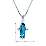 Picture of Hypoallergenic Platinum Plated Blue Pendant Necklace with Easy Return