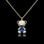 Show details for Filigree Small Blue Pendant Necklace