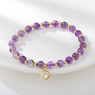 Picture of Copper or Brass Nature Amethyst Fashion Bracelet with Unbeatable Quality