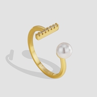 Picture of Best Artificial Pearl Delicate Adjustable Ring