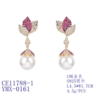 Picture of Eye-Catching Pink Luxury Dangle Earrings