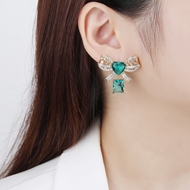 Picture of Luxury Green Dangle Earrings Factory Direct