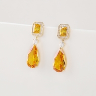 Picture of Fashion Cubic Zirconia Copper or Brass Dangle Earrings