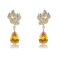 Picture of Fashion Cubic Zirconia Gold Plated Dangle Earrings