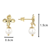 Picture of Trendy Gold Plated Artificial Pearl Dangle Earrings with No-Risk Refund