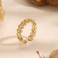 Picture of Low Cost Gold Plated Cubic Zirconia Adjustable Ring with Low Cost