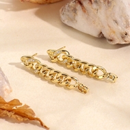 Picture of Designer Gold Plated White Earrings with No-Risk Return