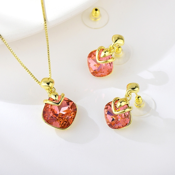 Picture of Cheap Zinc Alloy Pink 3 Piece Jewelry Set