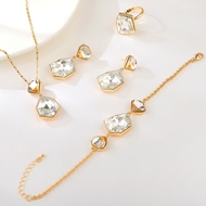 Show details for Low Price Zinc Alloy White 4 Piece Jewelry Set in Exclusive Design Show details for Low Price Zinc Alloy White 4 Piece Jewelry Set in Exclusive Design