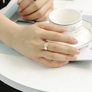 Picture of Nickel Free Gold Plated White Adjustable Ring Online Shopping