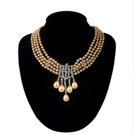 Picture of Classic Yellow Short Statement Necklace with Beautiful Craftmanship