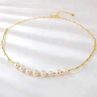 Show details for Nice fresh water pearl White Short Statement Necklace Show details for Nice fresh water pearl White Short Statement Necklace