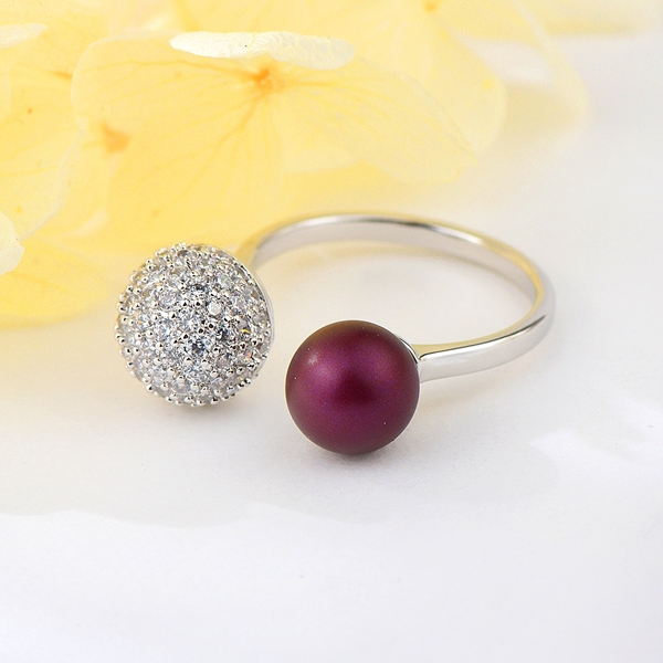 Picture of Distinctive Purple Swarovski Element Adjustable Ring with Low MOQ