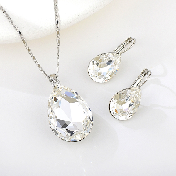 Picture of Wholesale Platinum Plated Swarovski Element 2 Piece Jewelry Set with No-Risk Return