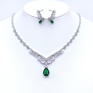 Show details for Charming Green Cubic Zirconia 2 Piece Jewelry Set As a Gift Show details for Charming Green Cubic Zirconia 2 Piece Jewelry Set As a Gift