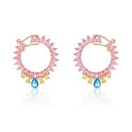 Picture of Luxury Blue Big Hoop Earrings at Super Low Price