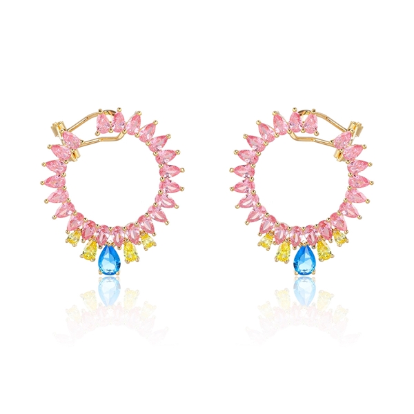 Picture of Luxury Blue Big Hoop Earrings at Super Low Price