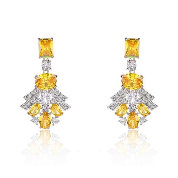 Picture of Fast Selling Yellow Big Dangle Earrings For Your Occasions