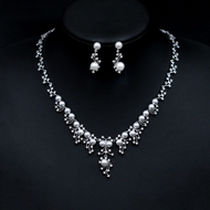 Show details for Cubic Zirconia Platinum Plated 2 Piece Jewelry Set with Price Show details for Cubic Zirconia Platinum Plated 2 Piece Jewelry Set with Price
