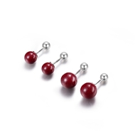 Picture of Attractive Red 999 Sterling Silver Stud Earrings at Super Low Price