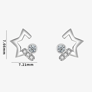 Picture of Small Platinum Plated Stud Earrings with Fast Shipping