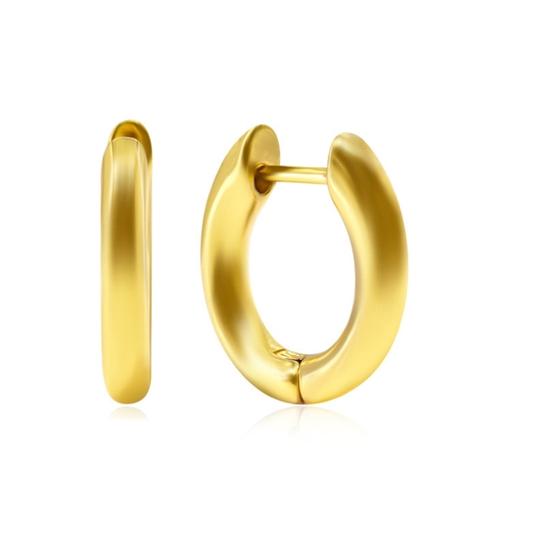 Picture of Impressive Gold Plated Copper or Brass Huggie Earrings with Low MOQ