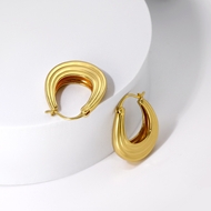 Picture of Good Medium Gold Plated Huggie Earrings