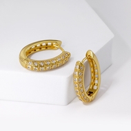 Picture of Wholesale Gold Plated Delicate Huggie Earrings with No-Risk Return