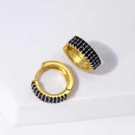 Picture of Copper or Brass Black Huggie Earrings at Unbeatable Price