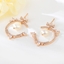 Show details for Trendy Rose Gold Plated Cubic Zirconia Stud Earrings with No-Risk Refund