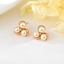 Show details for Designer Rose Gold Plated Flower Stud Earrings with No-Risk Return