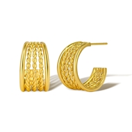 Picture of Delicate Gold Plated Big Hoop Earrings at Unbeatable Price