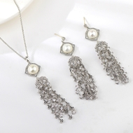 Show details for Irresistible White Platinum Plated 2 Piece Jewelry Set As a Gift Show details for Irresistible White Platinum Plated 2 Piece Jewelry Set As a Gift
